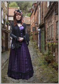 Miss Goth in a Whitby backstreet